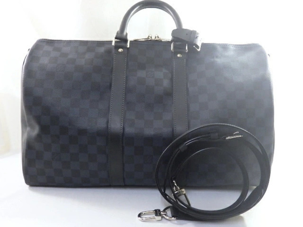 LOUIS VUITTON Keepall Bandouliere Boston Bag Damier Cobalt Blue